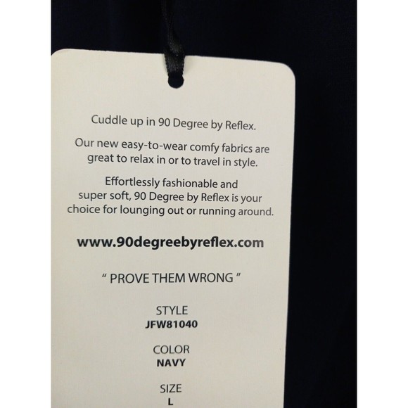 90 Degree By Reflex Navy‎ Blue Waterfall Open Cardigan Sweater Size Large - Picture 7 of 9